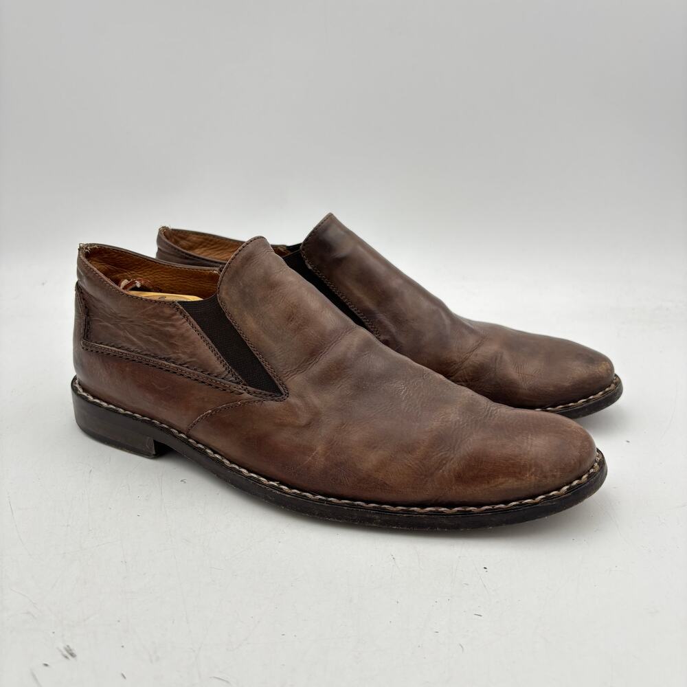 John Varvatos Leather Loafers Slip On Shoes Men's 10.5 Handmade in Italy